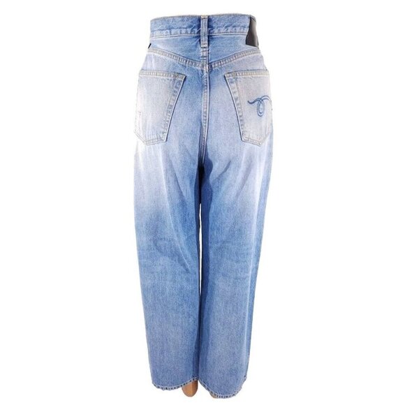 R13 Fold Over Jeans in Irving Blue Size 24 XXS New - Picture 7 of 16